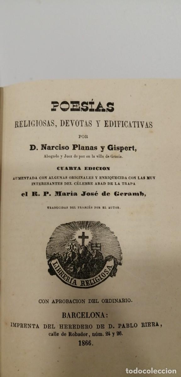Libros antiguos: 1866 Poes&iacute;as, Religiosas Devotas y Edificativas - Foto 1