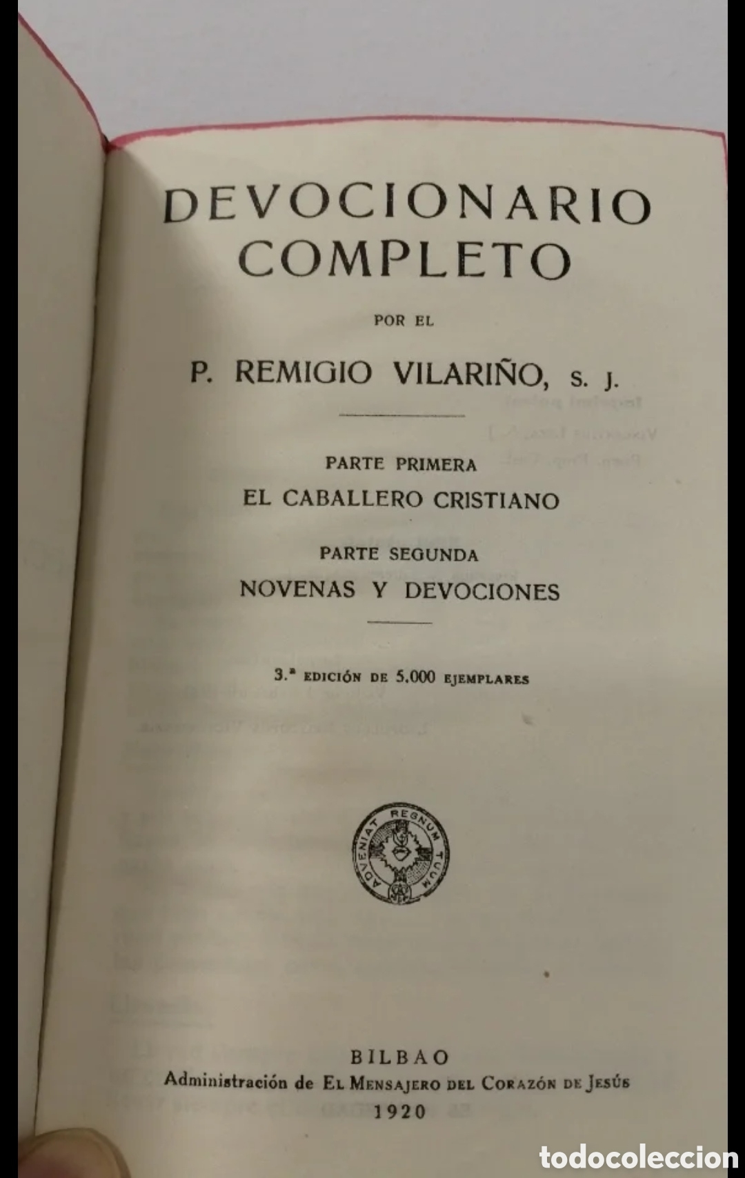 Libros antiguos: 1920 Devocionario completo