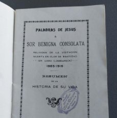 Libros antiguos: PALABRAS DE JESÚS A SOR BENIGNA CONSOLATA - RESUMEN DE LA HISTORIA DE SU VIDA - 1920