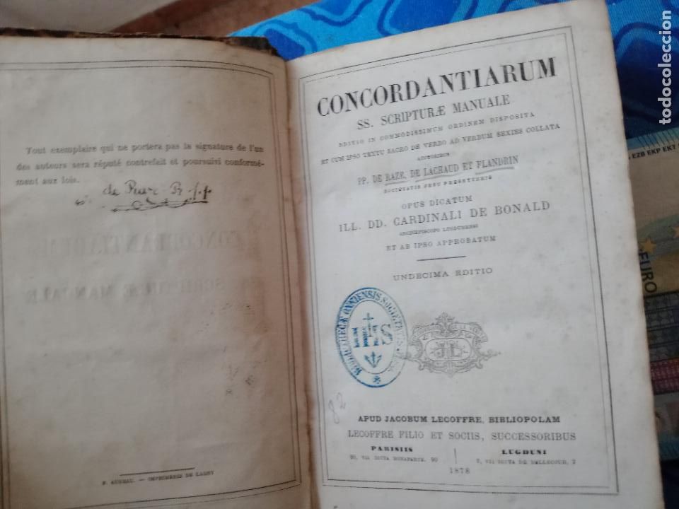 Libros antiguos: CONCORDANTIARUM SS. SCRIPTURAE MANUALE 1878 - Foto 5