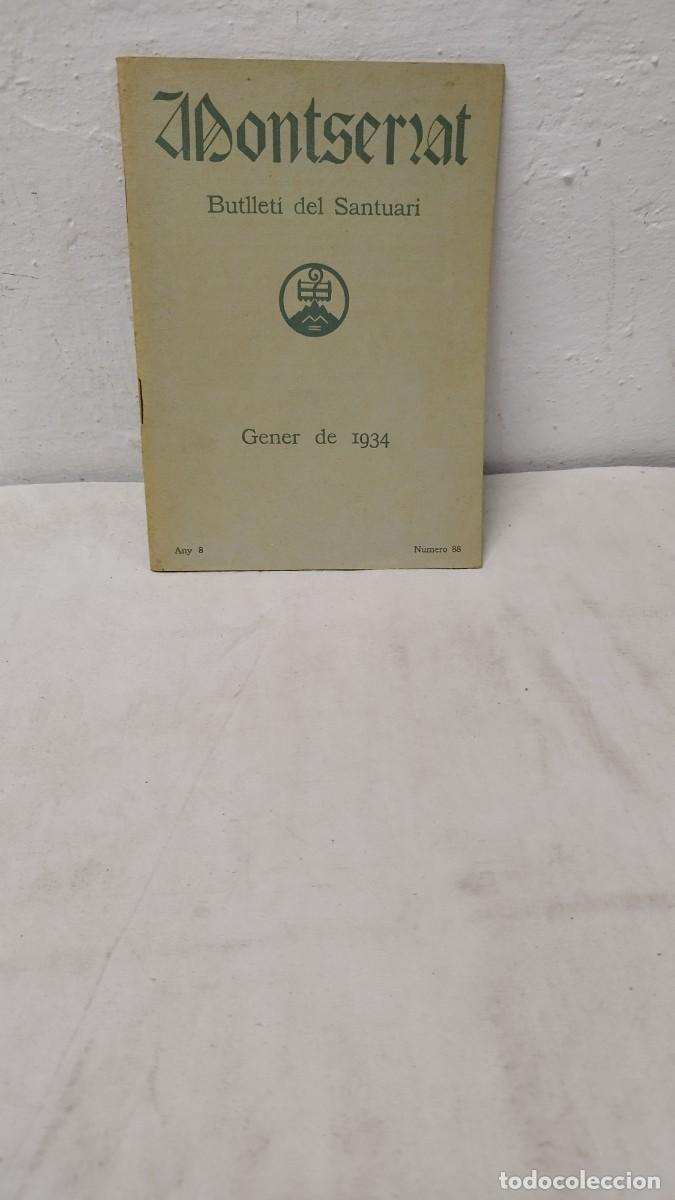 Livres anciens: Antiguo libro,Montserrat Butllet&iacute; del Santuari.Gener,Enero de 1934