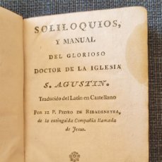Libri antichi: 1780. SOLILOQUIOS DE SAN AGUSTÍN.