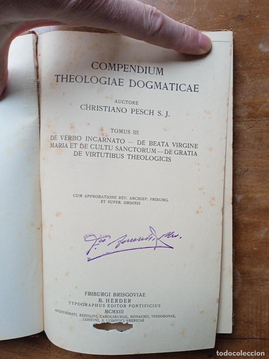 Libros antiguos: Compendium theologicae dogmaticae III 1913 - Foto 2