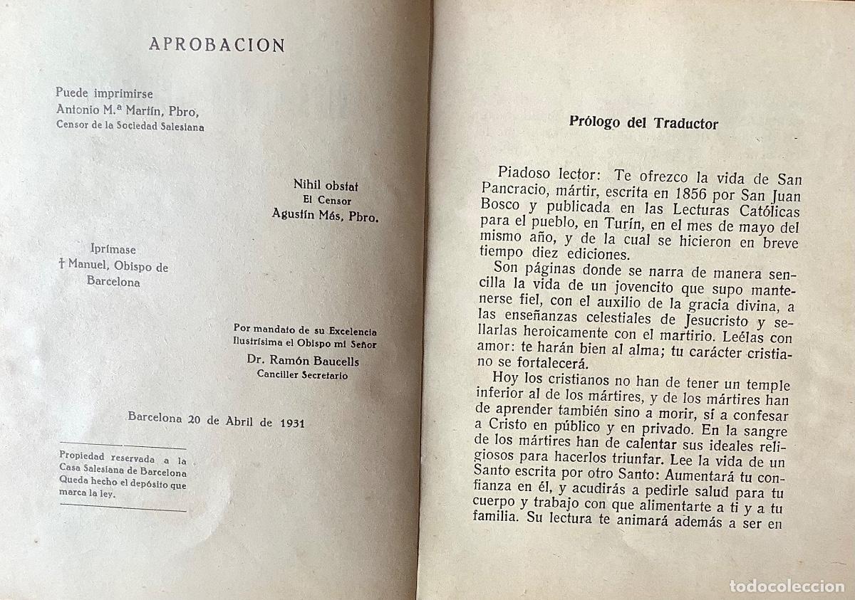 Libros antiguos: VIDA DE SAN PANCRACIO - Foto 4