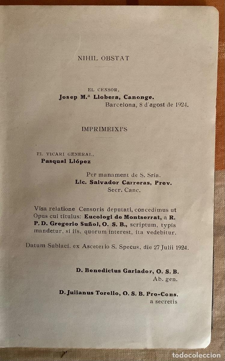Libros antiguos: EUCOLOGI DE MONTSERRAT - Foto 6