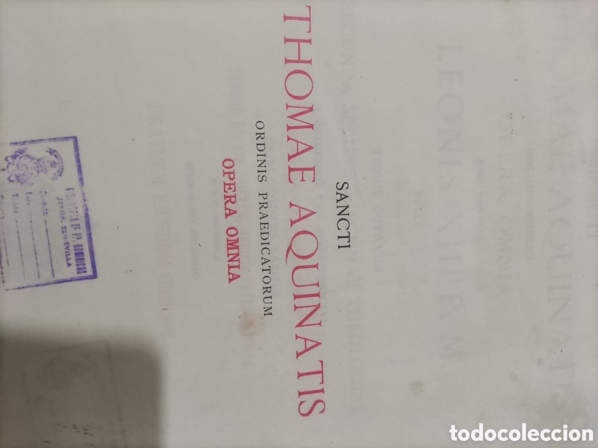Libros antiguos: Sancti Thomae Aquinatis.... Opera Omnia. - Foto 4