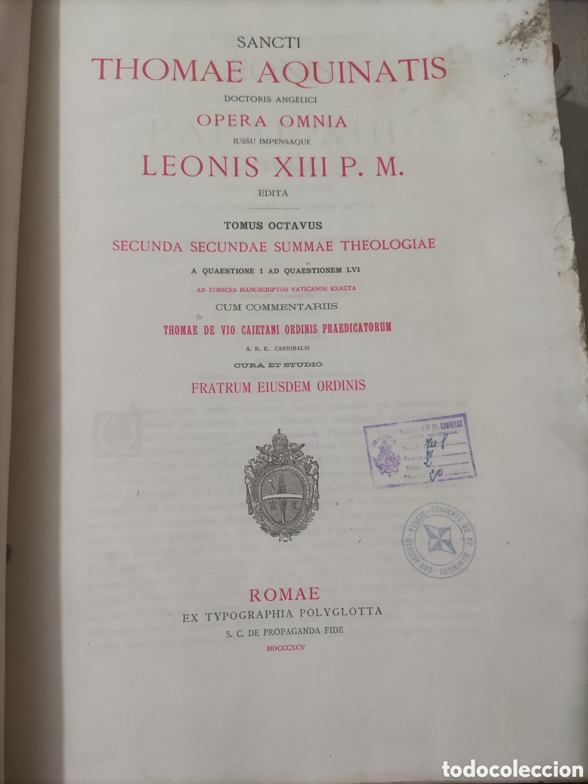 Libros antiguos: Sancti Thomae Aquinatis.... Opera Omnia. - Foto 5