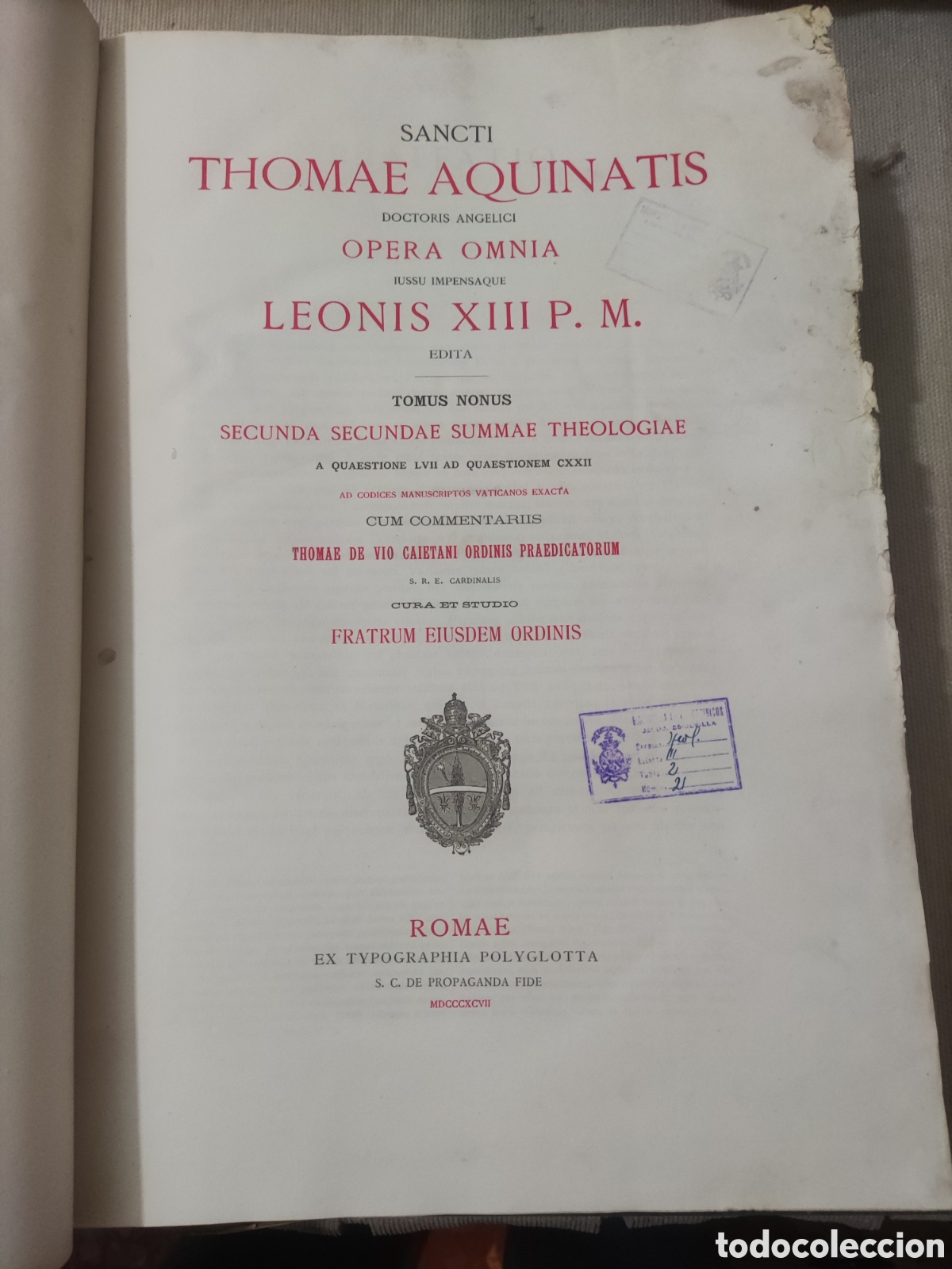 Libros antiguos: Sancti Thomae Aquinatis.... Opera Omnia. - Foto 10