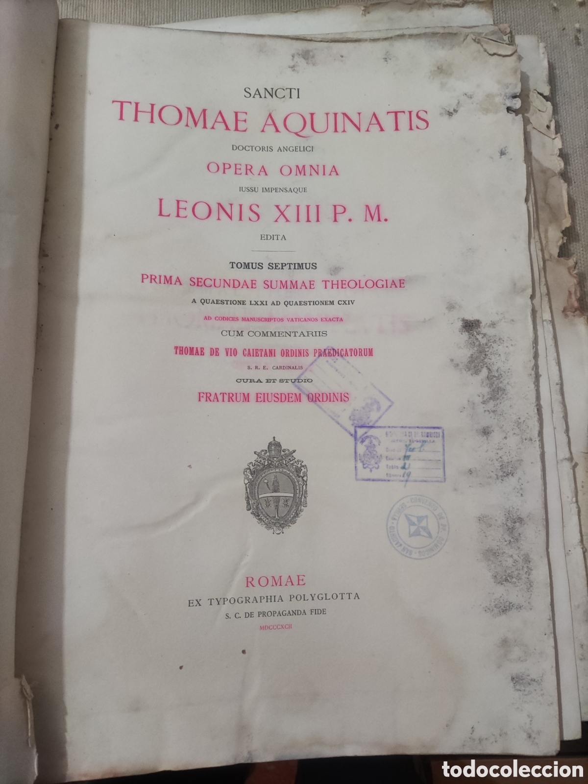 Libros antiguos: Sancti Thomae Aquinatis.... Opera Omnia. - Foto 14