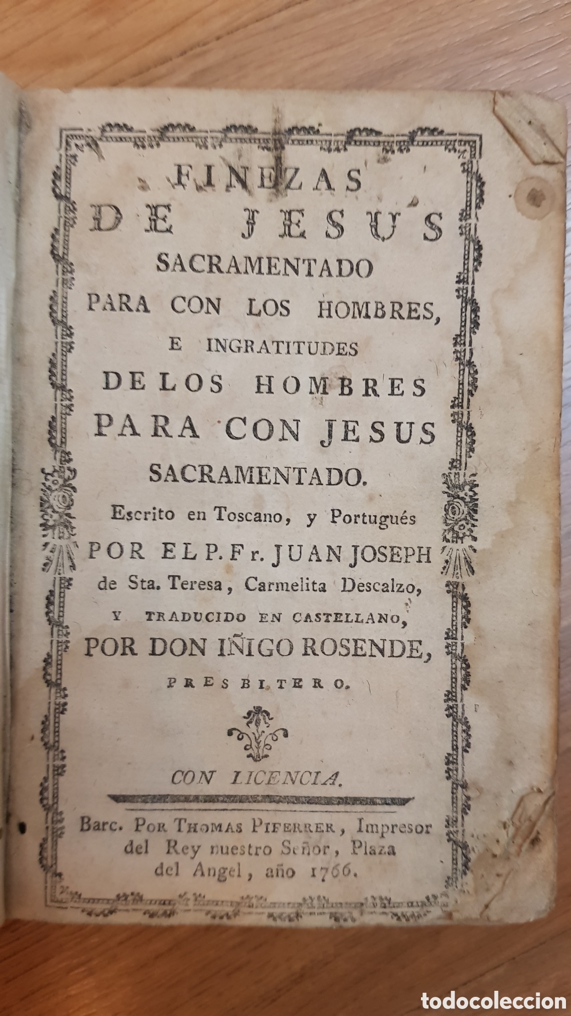 Libros antiguos: Finezas de Jes&uacute;s - Foto 3