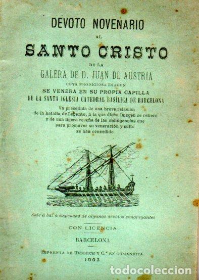 Old books: NOVENARIO AL SANTO CRISTO DE LA GALERA DE D. JUAN DE AUSTRIA (1903)