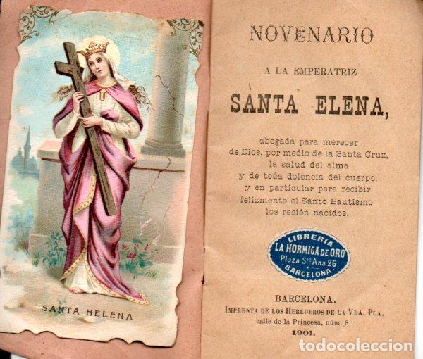 Libros antiguos: NOVENARIO DE SANTA ELENA (1901) + UNA ESTAMPA