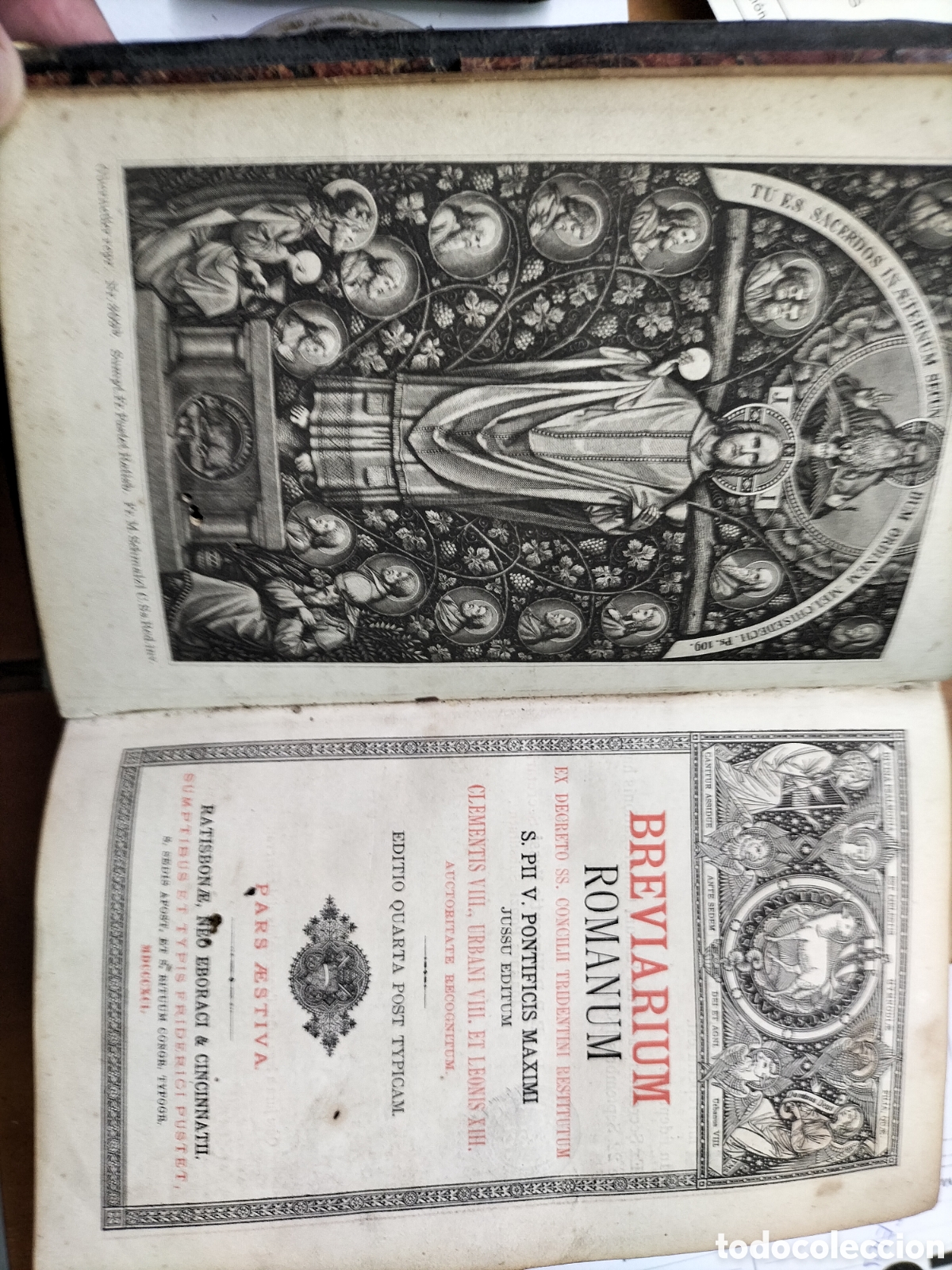 Livros antigos: Breviarum Romano. 1891. Para Contiene 728 + 422+108 p&aacute;ginas.