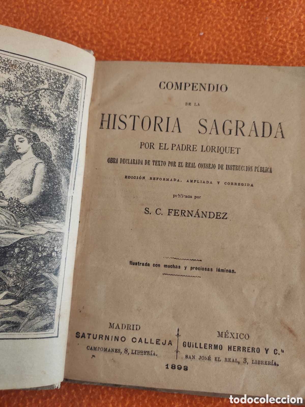Libros antiguos: Compendio de la Historia Sagrada. - Foto 3