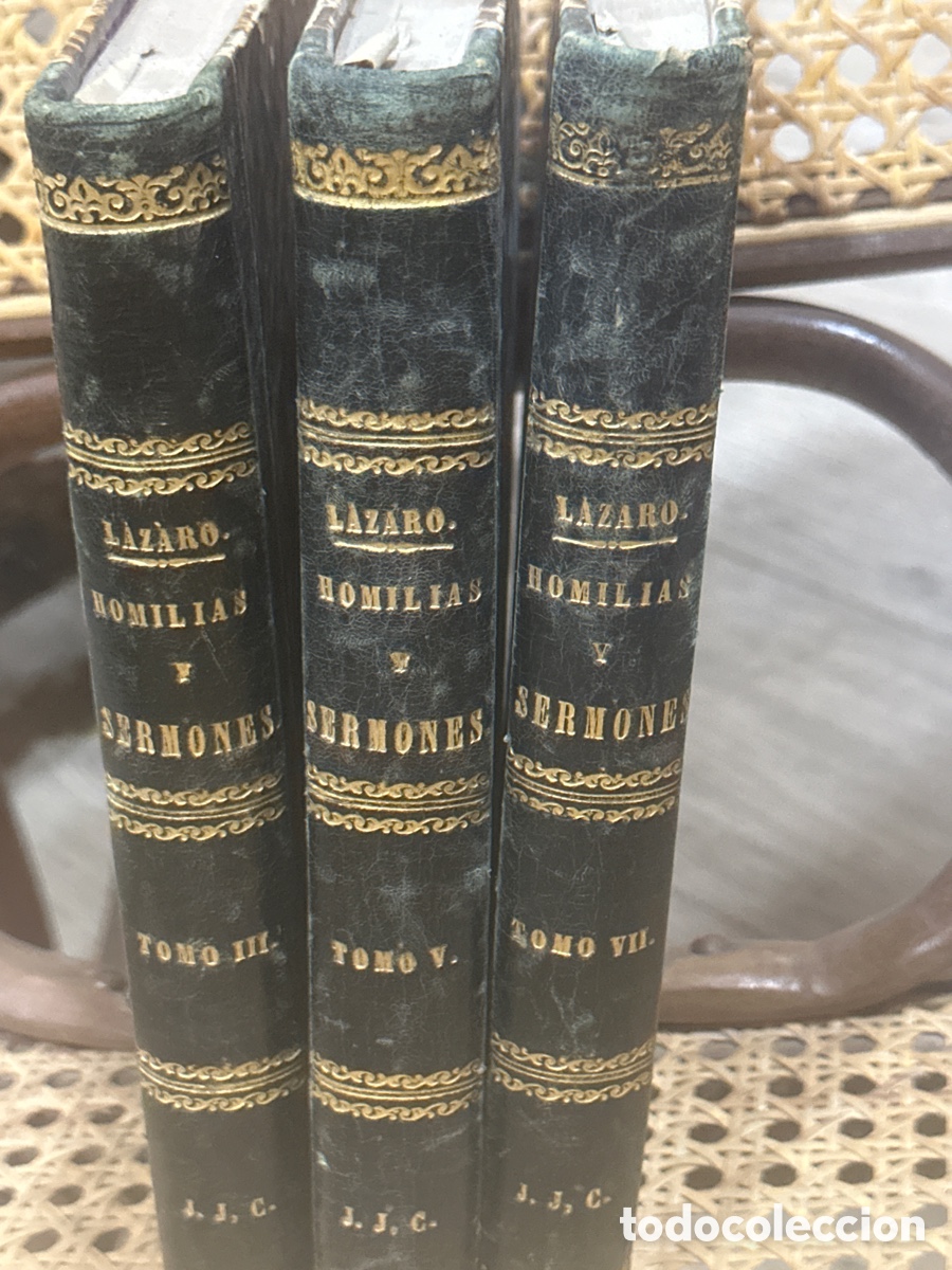 Libros antiguos: Homil&iacute;as y sermones tres tom&oacute;s