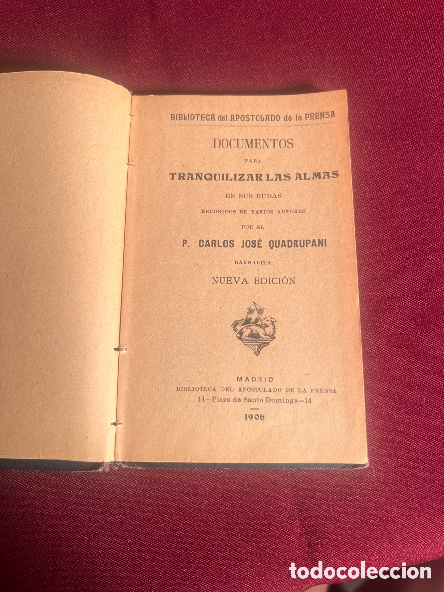 Libros antiguos: Documentos para tranquilizar las almas 1906 - Foto 4