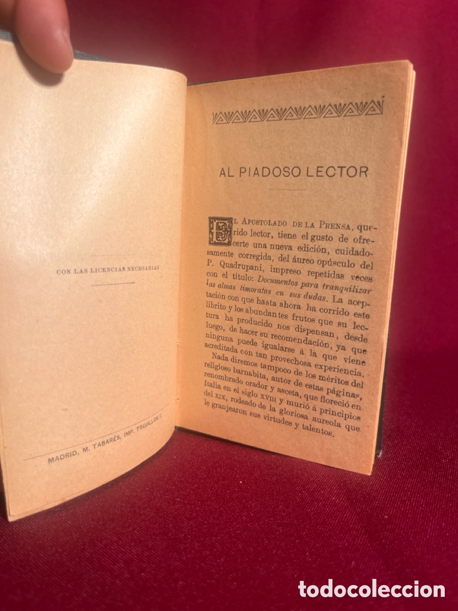 Libros antiguos: Documentos para tranquilizar las almas 1906 - Foto 5