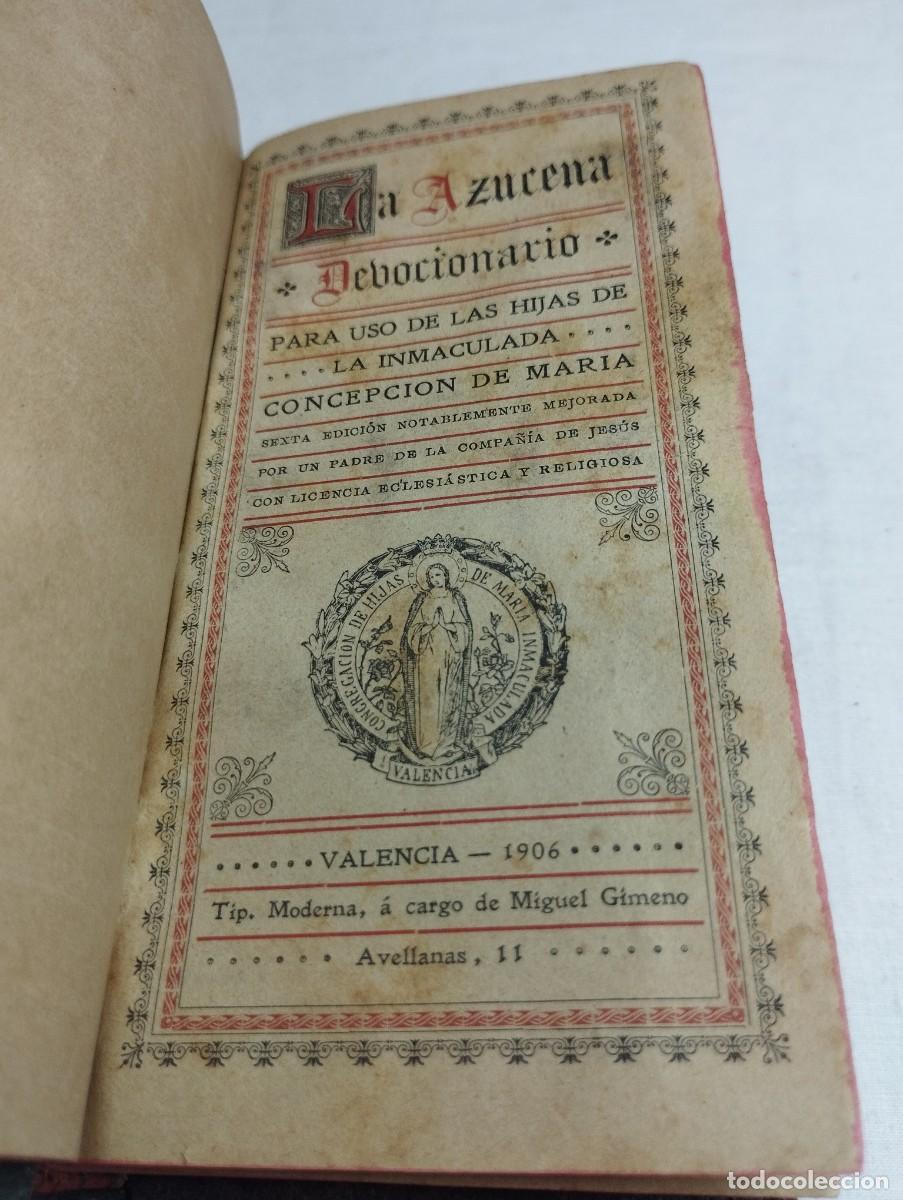 Libros antiguos: Devocionario la Azucena. 1906 - Foto 2