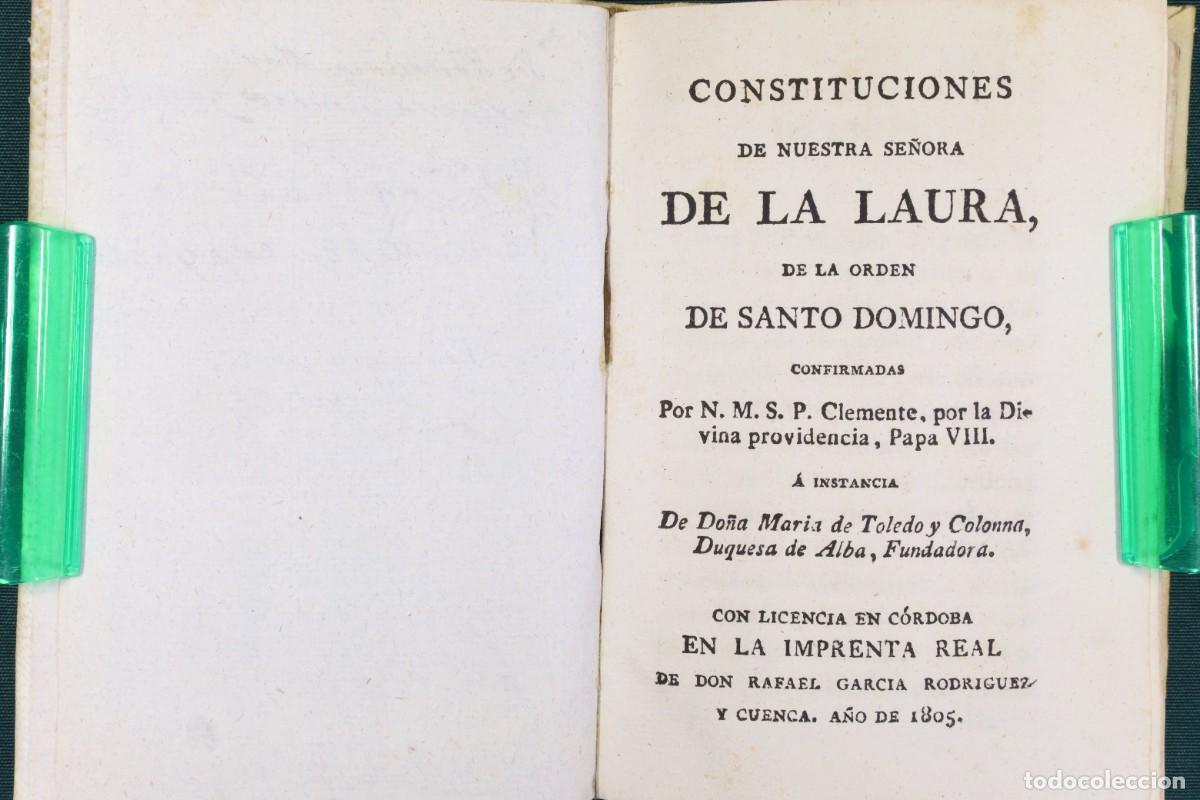 Livres anciens: Libro Constituciones Orden de Santo Domingo Convento Book Constitutions Order of Saint Dominic. 1805