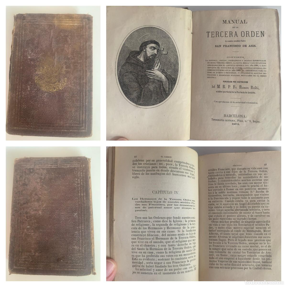 Livros antigos: SAN FRANCISCO DE ASIS 'MANUAL DE LA TERCERA ORDEN DE RAMON BULDU. 1873 U28