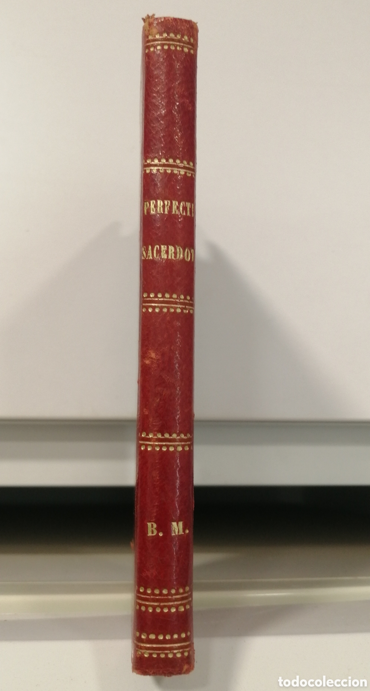 Livros antigos: 1864 Piel Compendium Perfectionis Sacerdotalis F. X. Schouppe Bruxelis Libro en piel