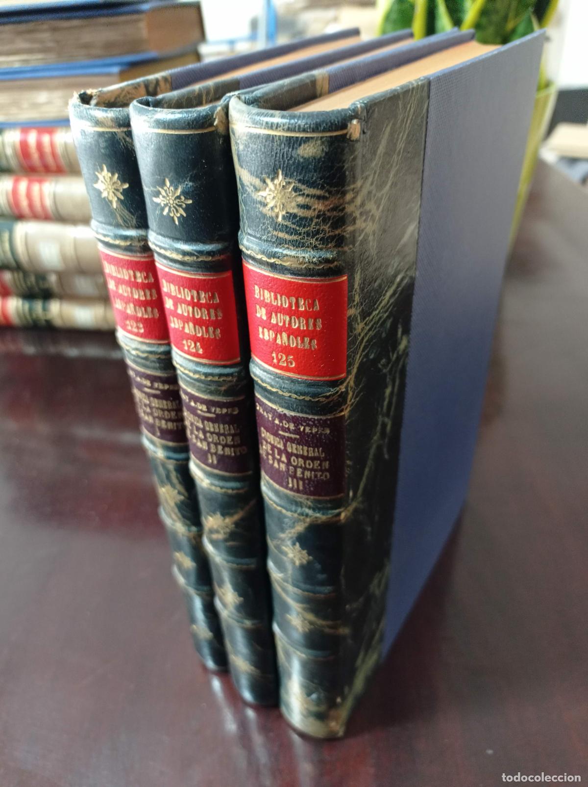 Antiquarische B&uuml;cher: 1959 - Biblioteca de Autores Espa&ntilde;oles 123, 125 y 126: Cr&oacute;nica General Orden de San Benito, 3 tomos