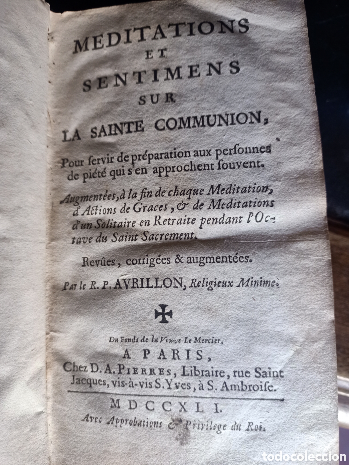 Libros antiguos: Libro antiguo editado en Par&iacute;s 1741 - Foto 1