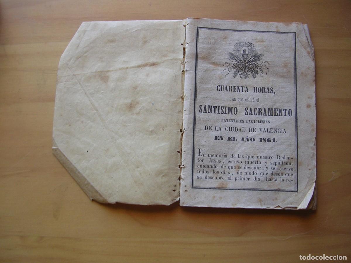 Livros antigos: CALENDARIO, SANTISIMO SACRAMENTO PATENTE EN LAS IGLESIAS DE LA CIUDAD DE VALENCIA, 1864