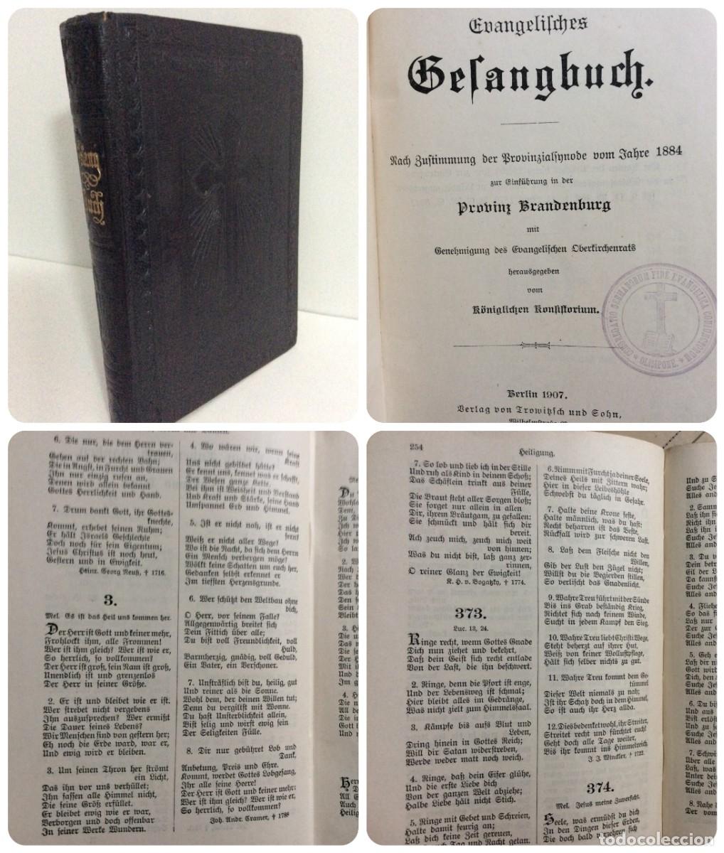 Livres anciens: Livro de hinos evang&eacute;licos alem&atilde;es, 1907. Magn&iacute;fica edi&ccedil;&atilde;o.