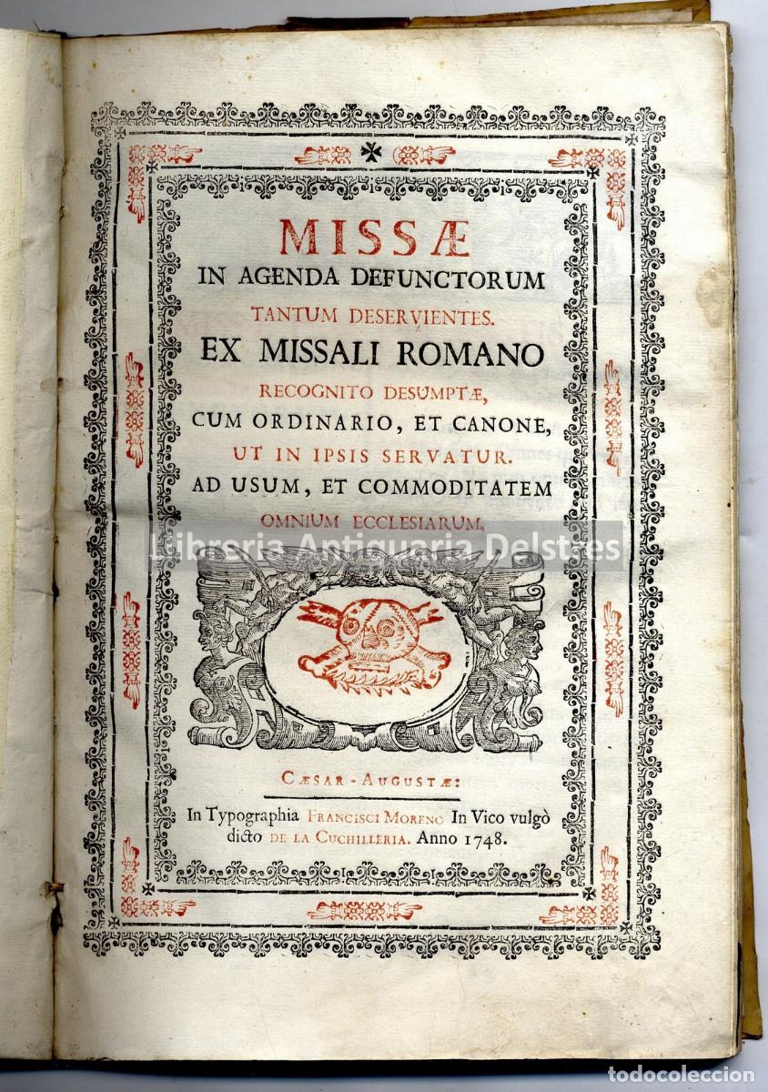 Antiquarische B&uuml;cher: [Liturgias, Arag&oacute;n] Missae in Agenda Defunctorum tantum deserviente. Ex Missal Romano recognito