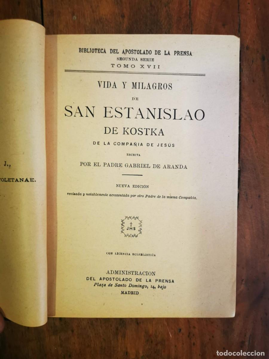 Livres anciens: ARANDA, Gabriel de. Vida y milagros de San Estanislao de Kostka, de la Compa&ntilde;&iacute;a de Jes&uacute;s