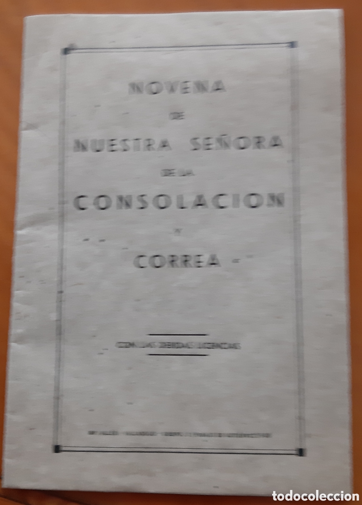 Old books: Novena Nuestra Se&ntilde;ora de la Consolaci&oacute;n. Valladolid a&ntilde;os 20. R7127