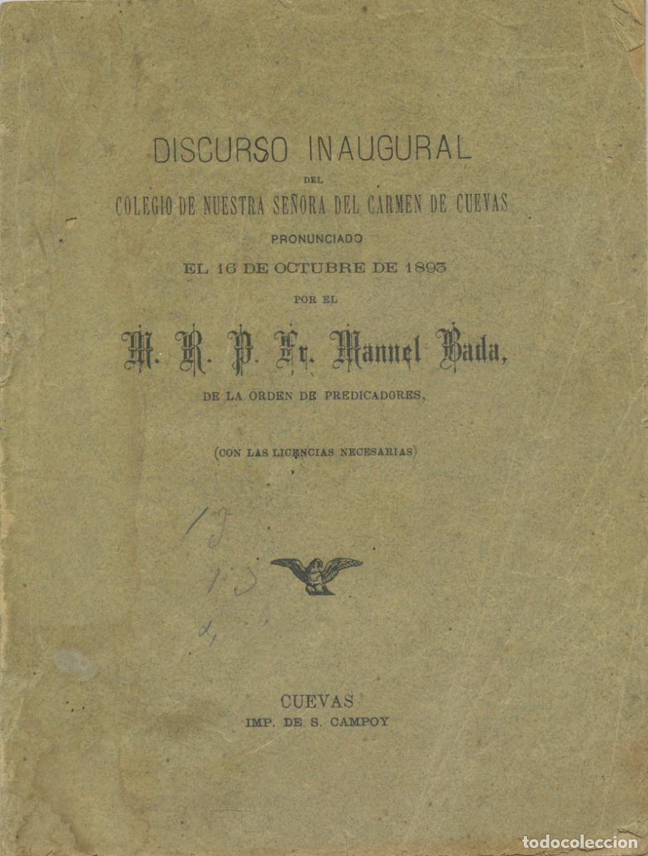 Livros antigos: Discurso inaugural del Colegio de Nuestra Se&ntilde;ora del Carmen de Cuevas. 16 octubre de 1893. Pp. 40