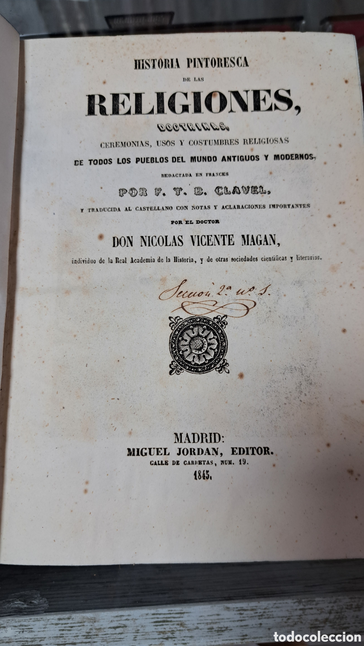Livres anciens: Antiguo libro de las historias pintorescas de las religiones de 1845