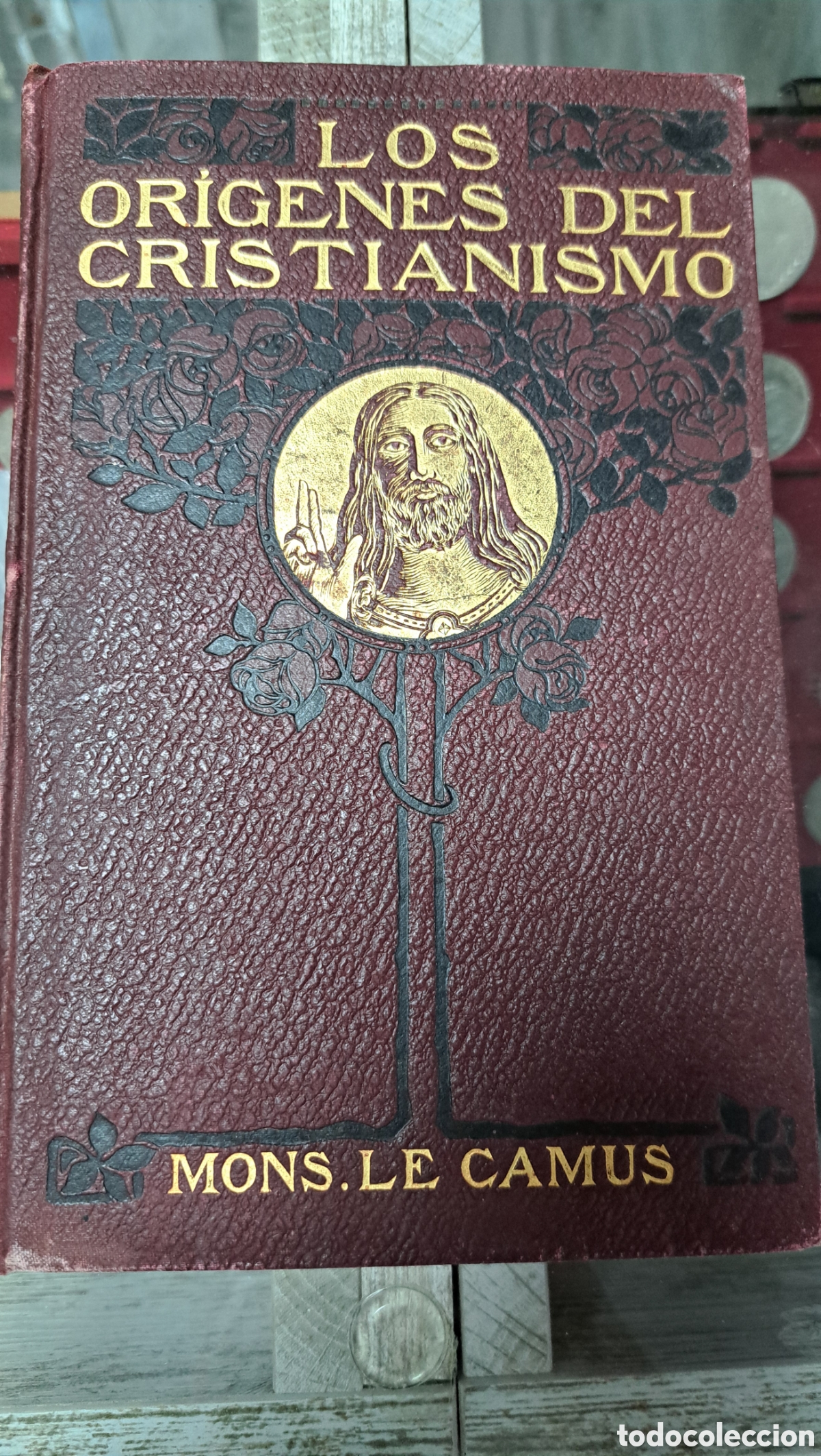 Livres anciens: Antiguo libro religioso de los or&iacute;genes del cristianismo tomo I con tapa dura