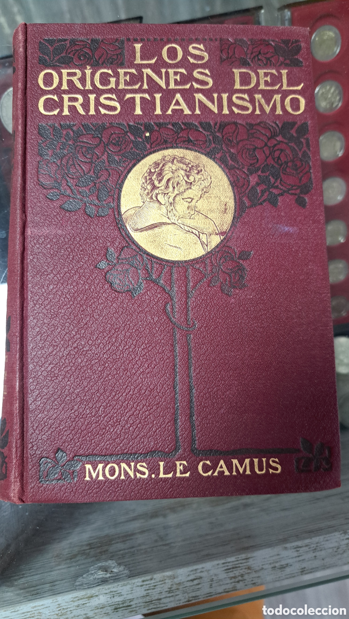 Livres anciens: Antiguo libro religioso de los or&iacute;genes del cristianismo tomo Vcon tapa dura y gran calidad