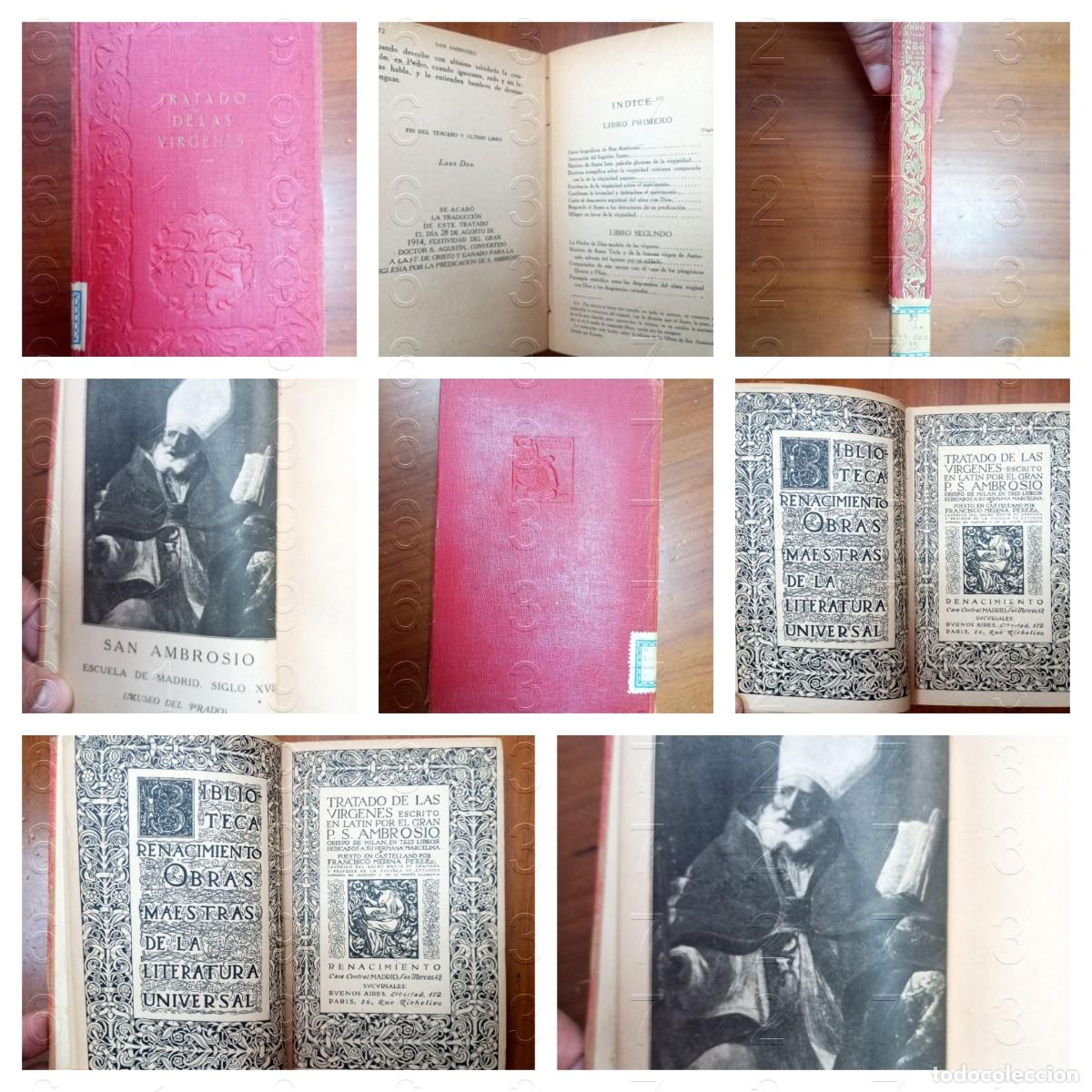 Livres anciens: TRATADO DE LAS VIRGENES SAN AMBROSIO POR FRANCISCO MEDINA PEREZ 1914 W5