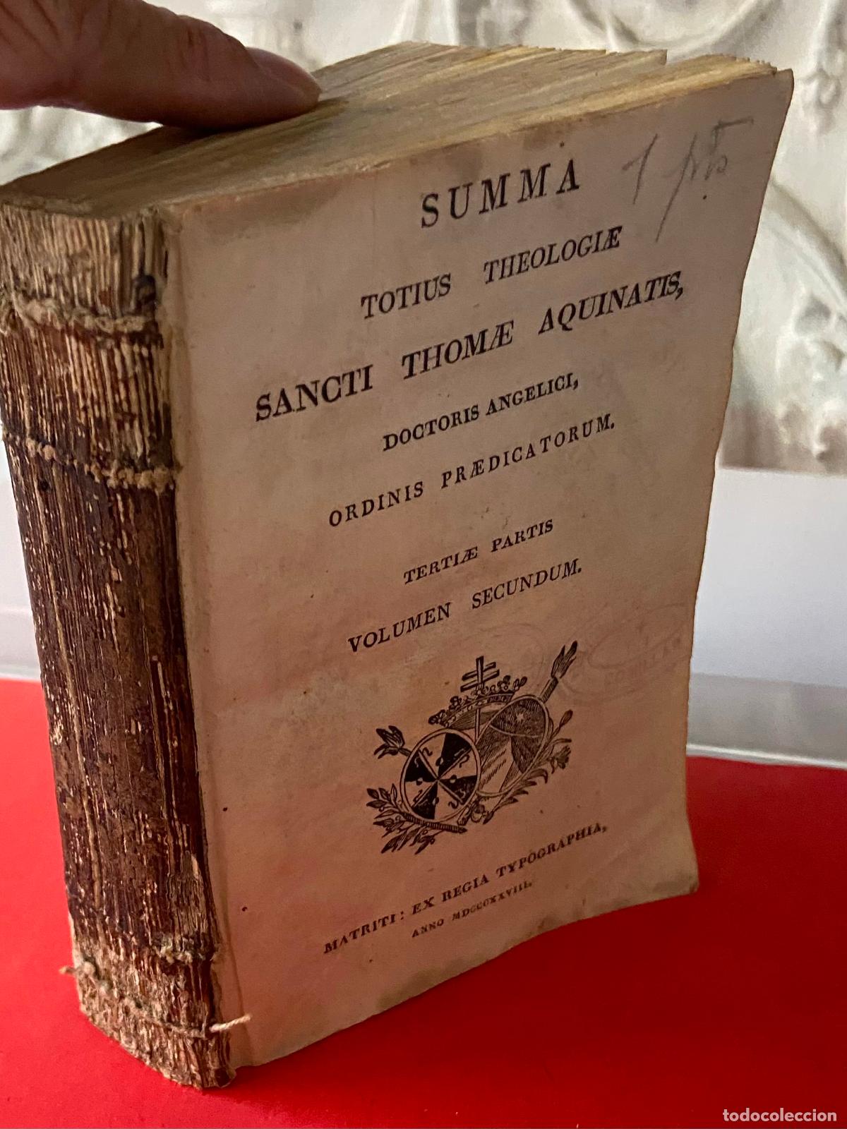 Antiquarische B&uuml;cher: 239.- Summa Totius Theologie. Santo Tomas. 1.828. Sello Comillas. 3&ordf; Parte Vol. 2