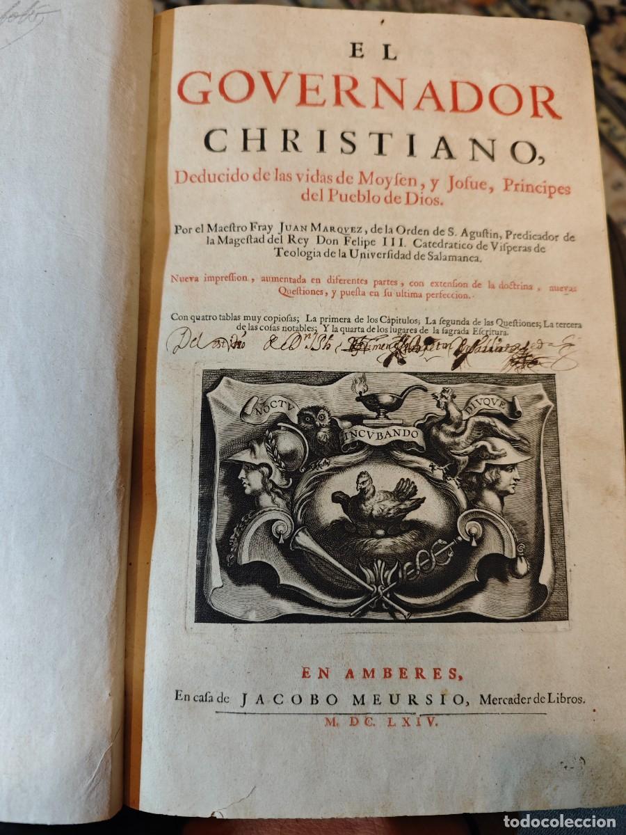 Livros antigos: El Gobernador cristiano Jacobo Meursio 1664