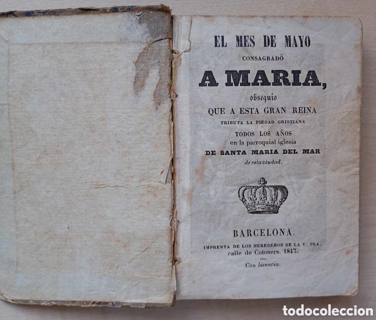Libros antiguos: El mes de mayo consagrado a Mar&iacute;a