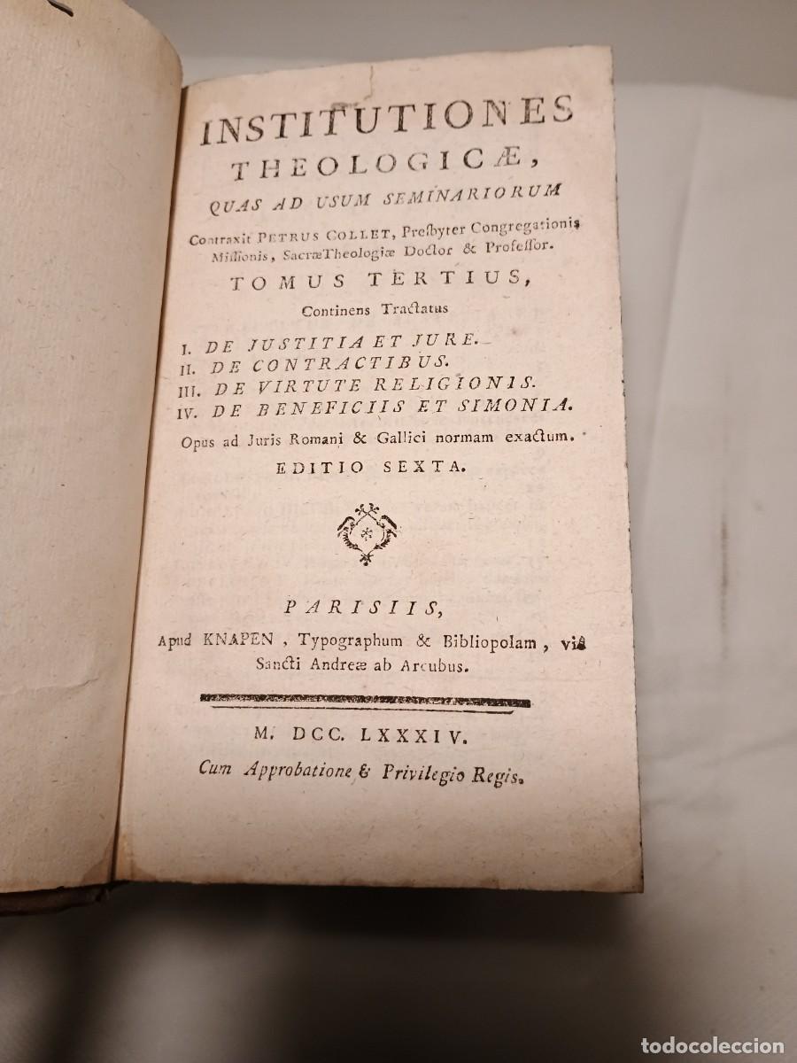 Libros antiguos: Instituciones theologicae 1784 5 tomos - Foto 5