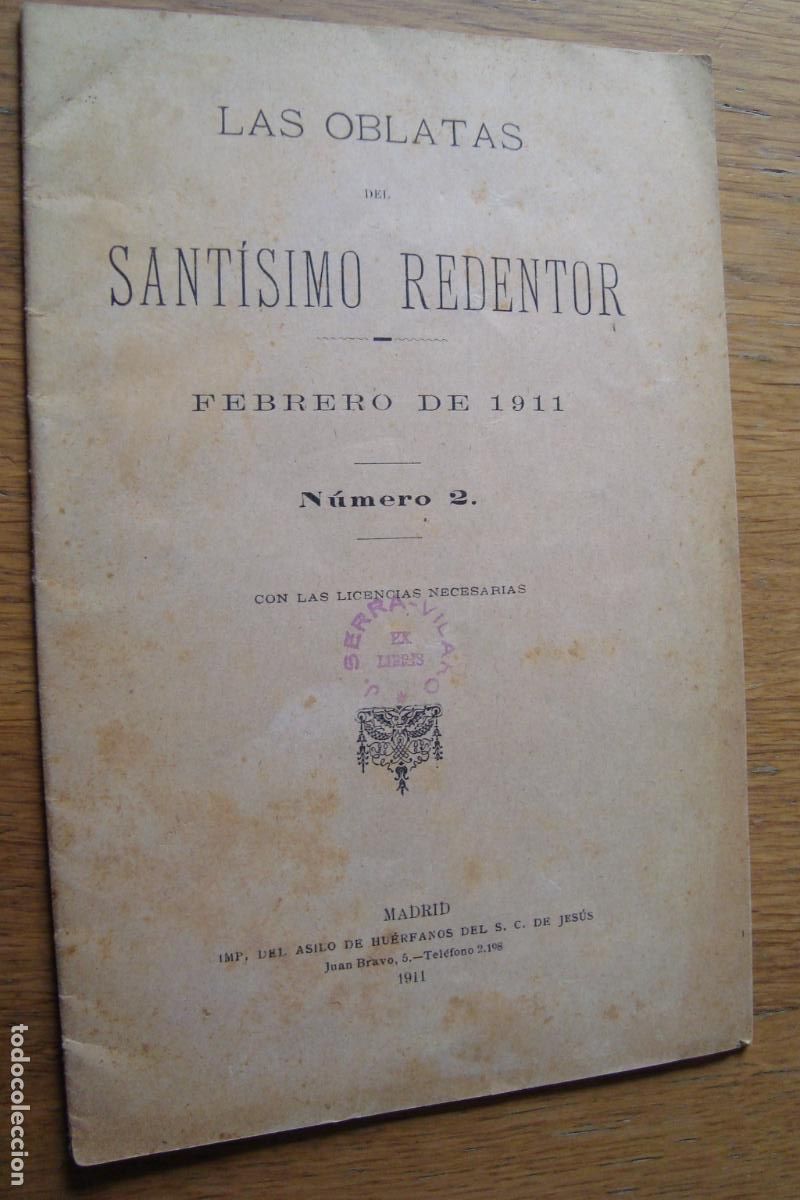 Libri antichi: LAS OBLATAS DEL SANTISIMO REDENTOR N&ordm; 2 MADRID 1911. IGLESIA OBLATAS ZARAGOZA. CIEMPOZUELOS