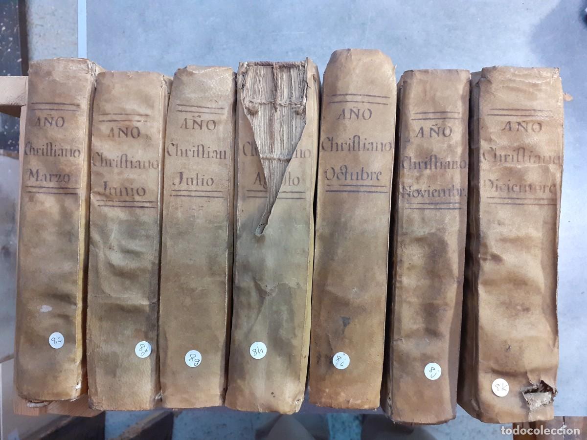 Old books: 7 TOMOS A&Ntilde;O CRISTIANO O EXERCICIOS DEVOTOS PARA TODOS LOS D&Iacute;AS DEL A&Ntilde;O (1775)