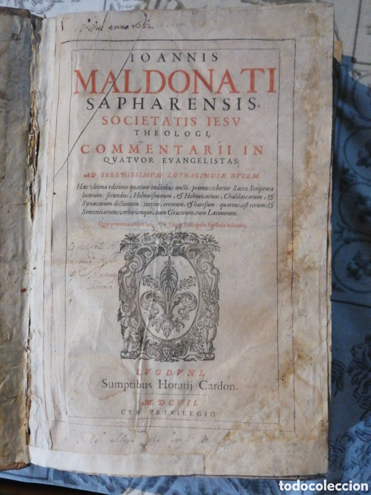 Libri antichi: 1607 (Evangelios, exegesis) IOANNIS MALDONATI SAPHARENSIS SOCIETATIS IESV THEOLOGL COMMENTARII IN QV