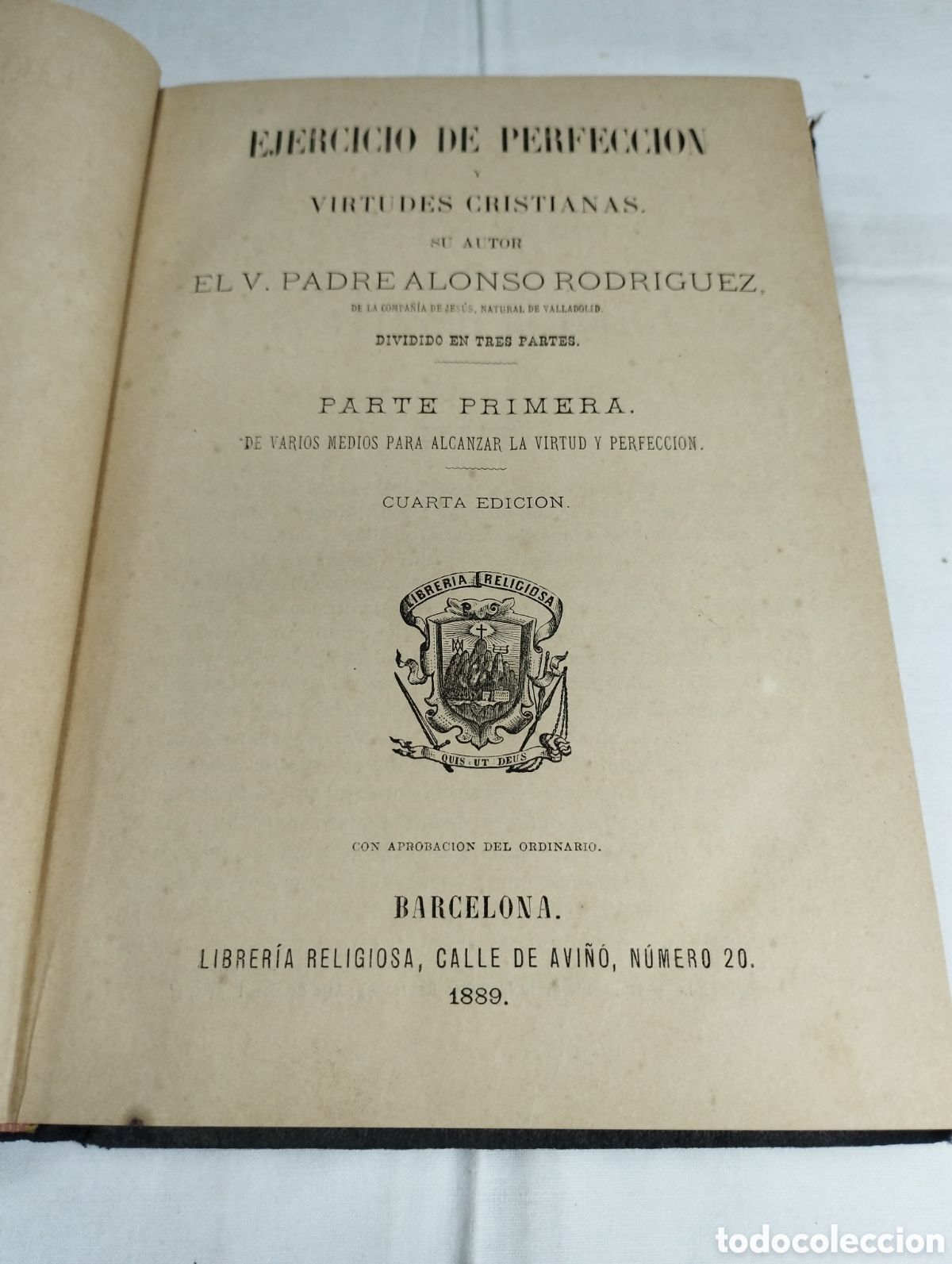 Libros antiguos: Ejercicios de perfecci&oacute;n. A. Rodr&iacute;guez, 1889 - Foto 2