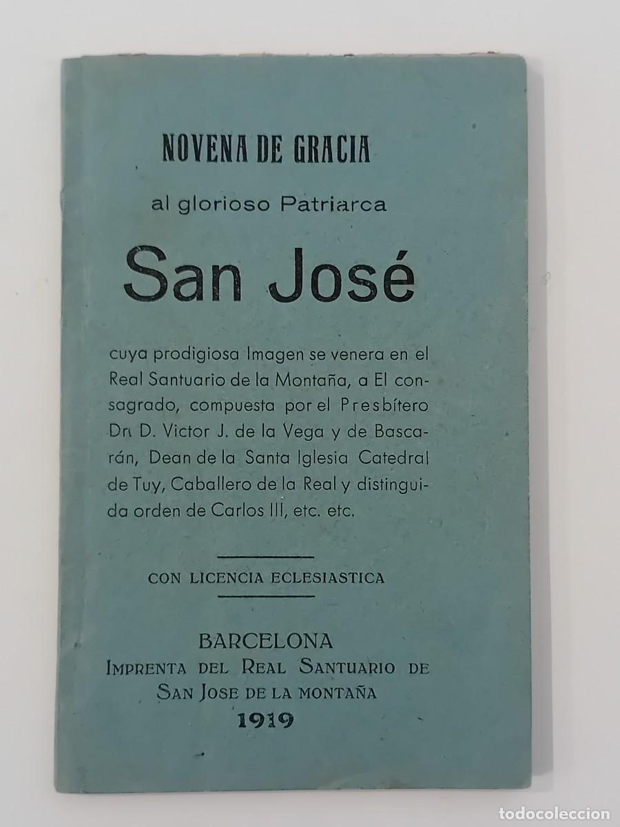 Livres anciens: NOVENA DE GRACIA AL GLORIOSO PATRIARCA SAN JOS&Eacute;. BARCELONA. 1919