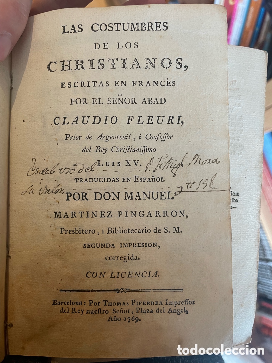 Libros antiguos: LAS COSTUMBRES DE LOS CHRISTIANOS - 1769