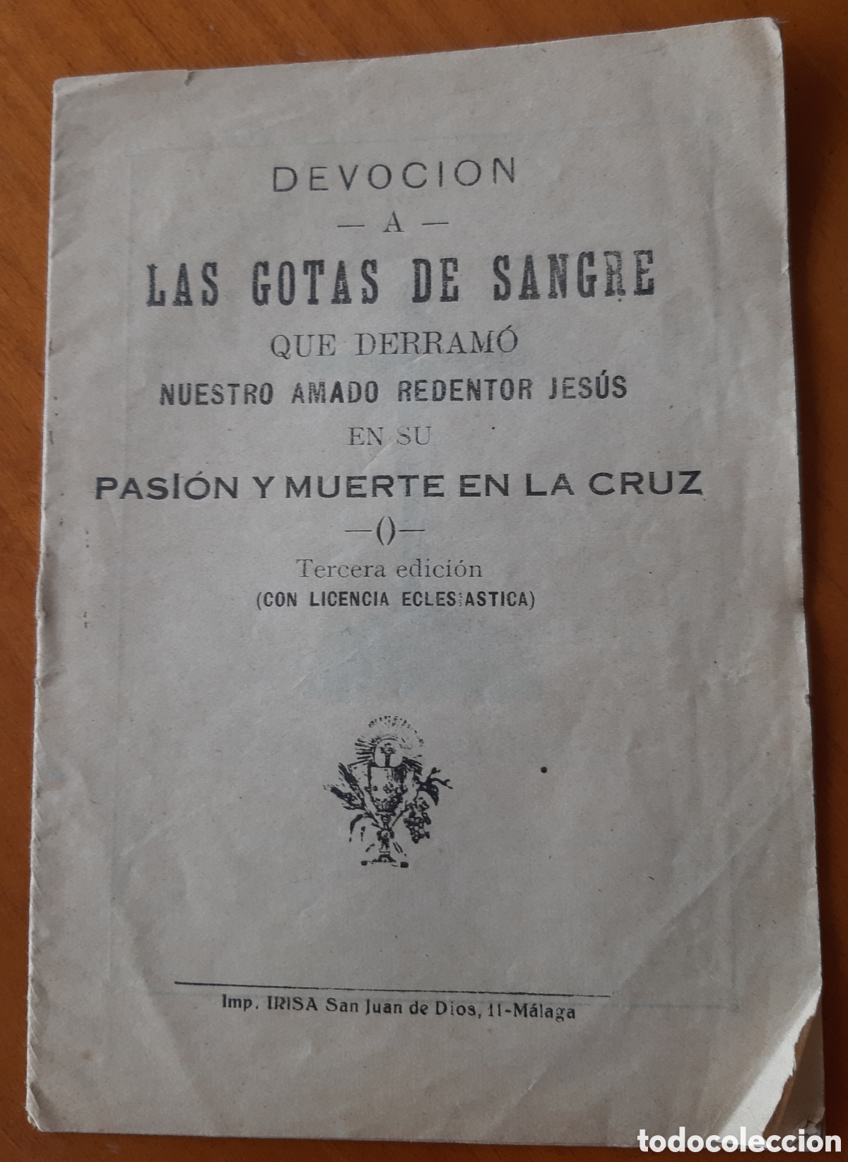 Old books: Novenario Las Gotas de Sangre. Original y raro. R8102