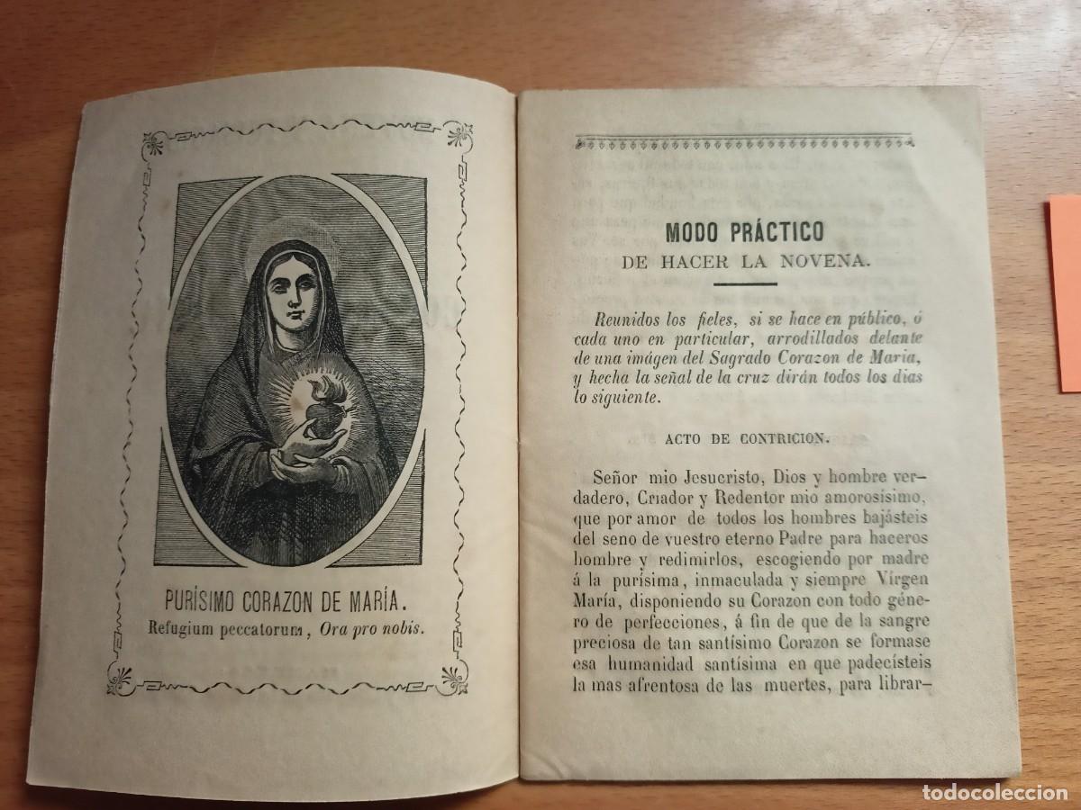 Libros antiguos: NOVENA Y TRISAGIO AL SANTISIMO E INMACULADO CORAZON DE MARIA - Foto 2