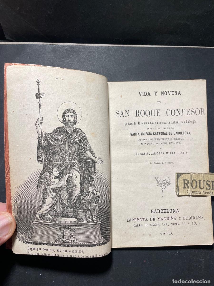 Livros antigos: ANTIGUA NOVENA - VIDA Y NOVENA DE SAN ROQUE CONFESOR BARCELONA 1870 , PROCEDIDA DE ALGUNA NOTICIA